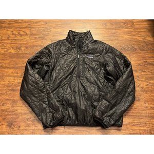 Patagonia Jacket medium Black Nano Puffer Insulated Primaloft Half Zip Diamond